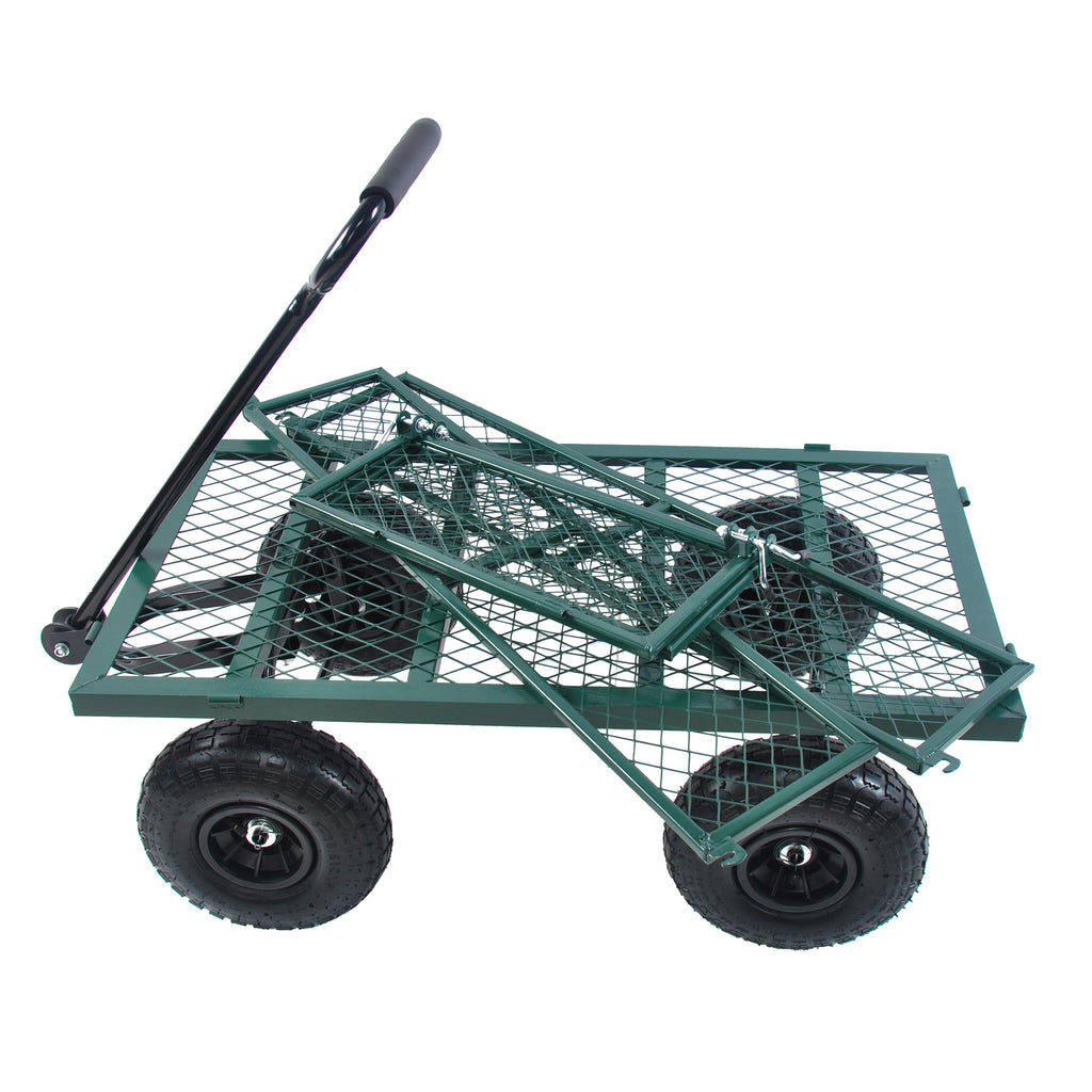 Leoglint Wagon Cart Garden cart trucks make it easier to transport firewood (green)