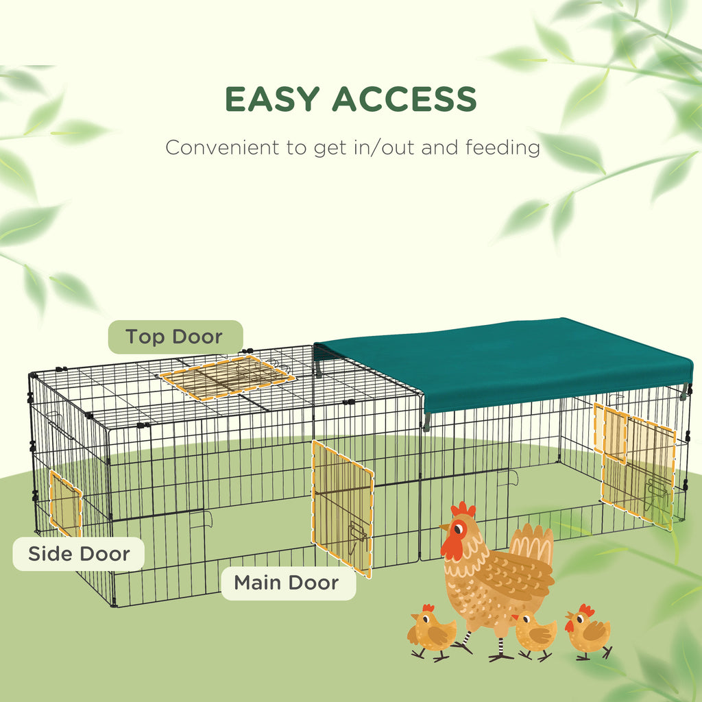 Leoglint 73" Small Animal Playpen, Pet Playpen Yard Fence for Rabbits, Chicken, Chinchillas with Roof for Indoor & Outdoor, Green