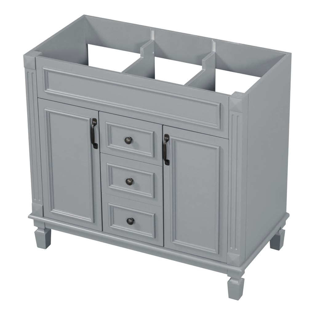 Leoglint 36'' Bathroom Vanity without Top Sink, Cabinet only, Modern Bathroom Storage Cabinet with 2 Soft Closing Doors and 2 Drawers(NOT INCLUDE BASIN SINK)