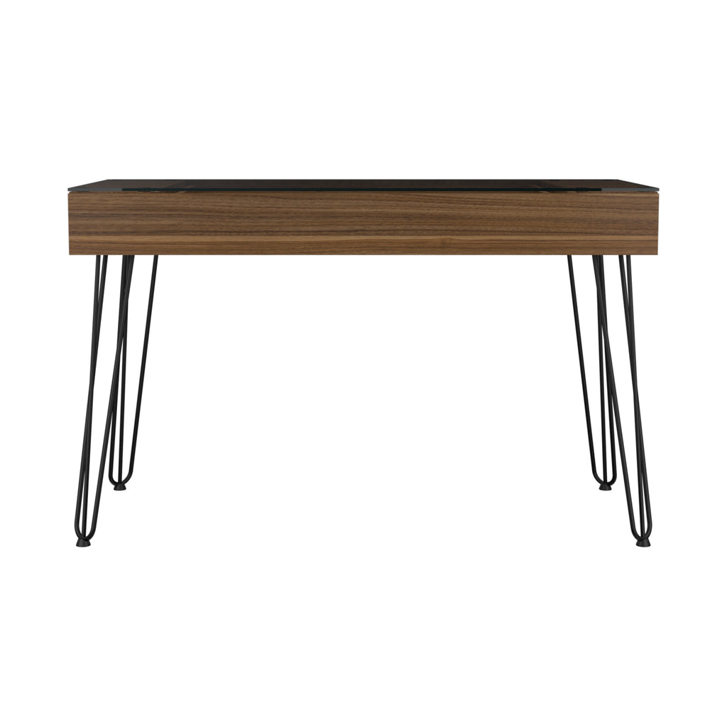 Leoglint Baxter 140 Office Desk, One Shelf, Four Legs -Mahogany