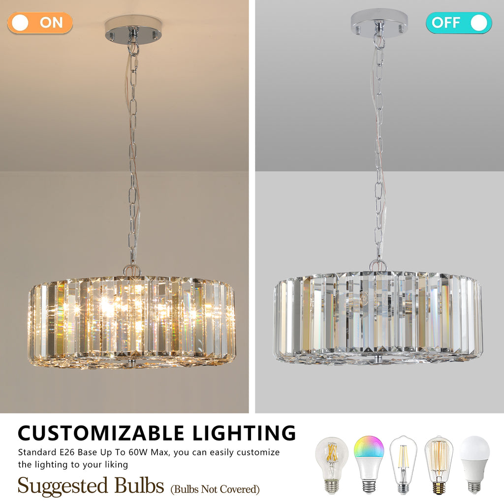 Leoglint Pendant Modern Crystal Chandelier for Living-Room Round Cristal Lamp Luxury Home Decor Light Fixture