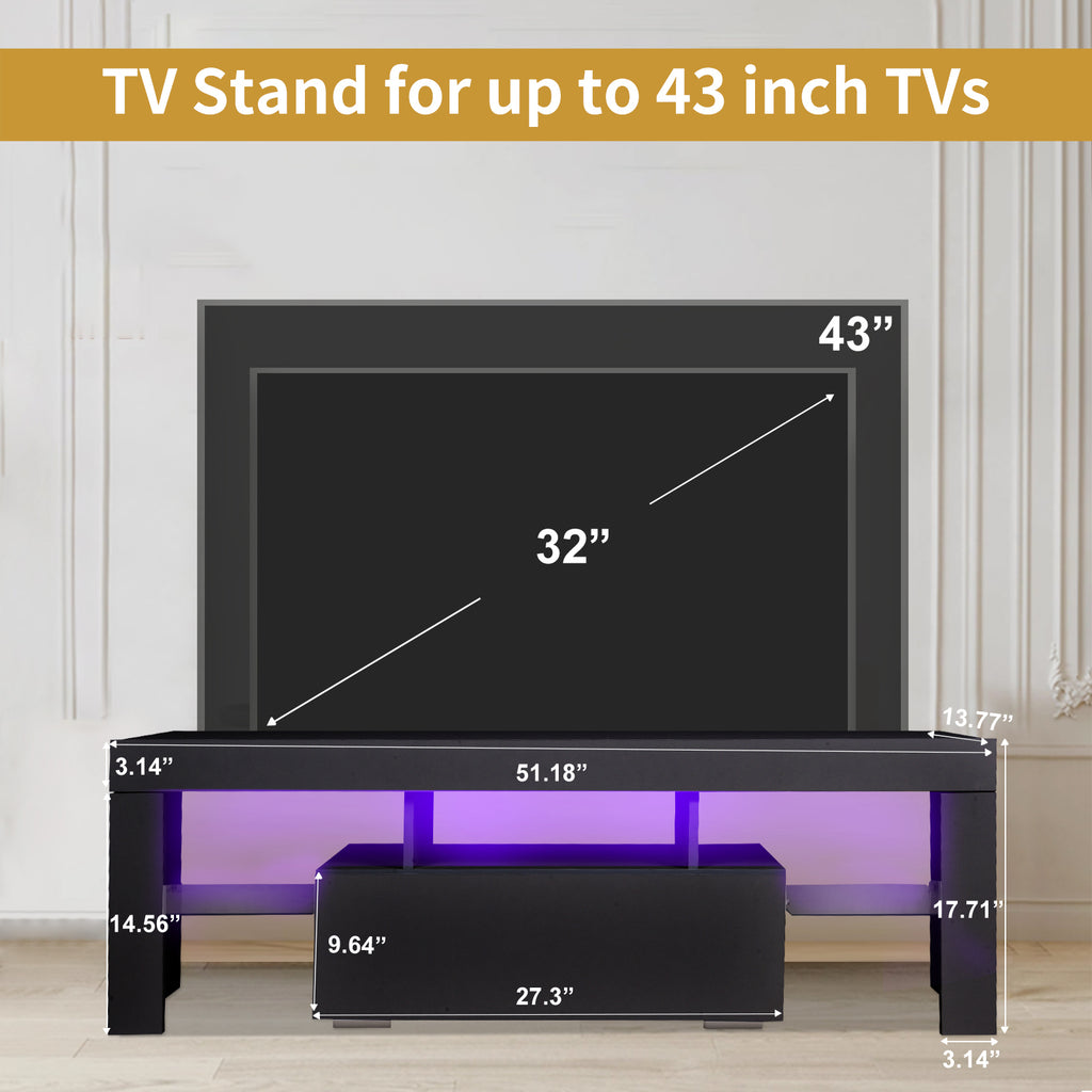 Leoglint TV stand with Storage 43 inch LED Modern TV Media Console Entertainment Center with Drawer TV cabinet for Living Room Bedroom