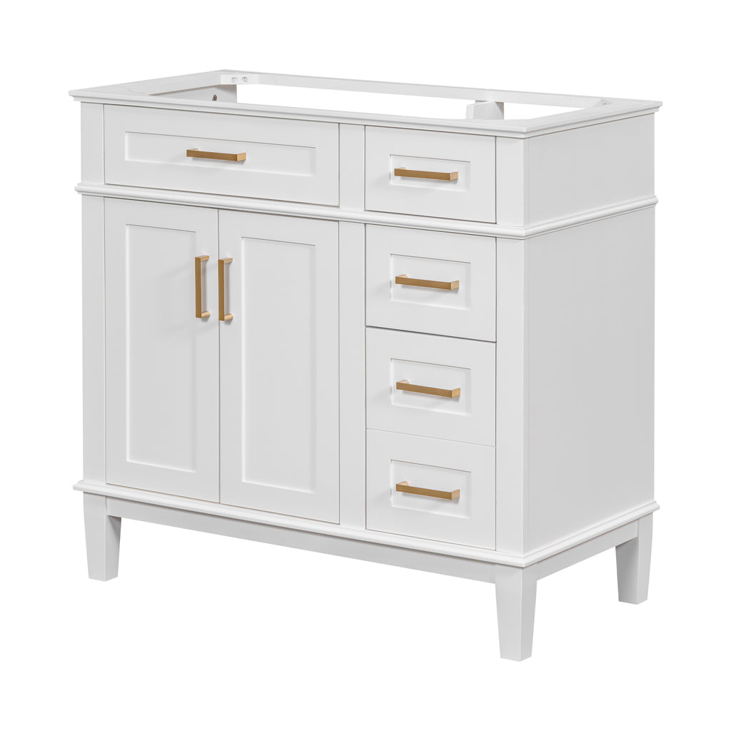 Leoglint [Cabinet Only] 36" White Modern Bathroom Vanity(Sink not included)