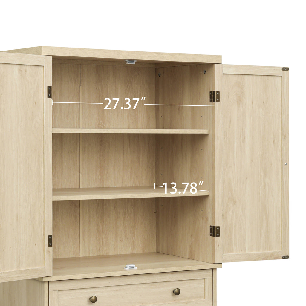 Leoglint Sideboard 4 Door Cabinet with 1 Drawer, with 4 Adjustable Inner Shelves, Storage Cabinet