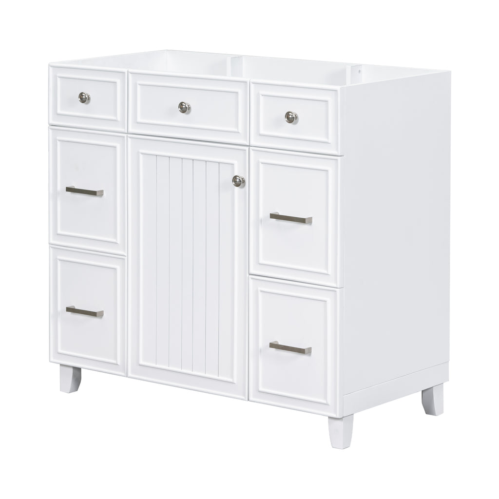 Leoglint [Cabinet Only] 36" White Bathroom Vanity(Sink not included)