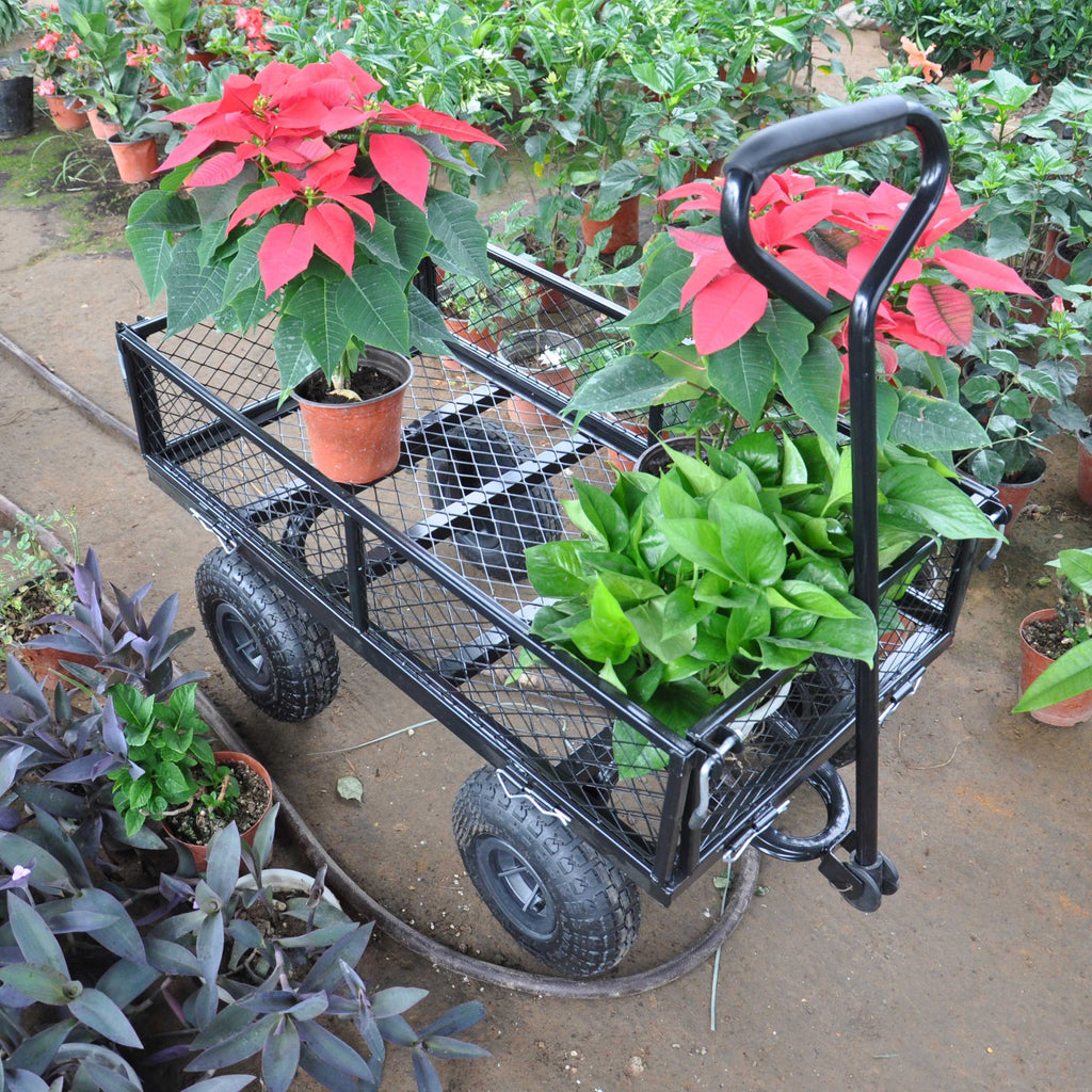 Leoglint Wagon Cart Garden cart trucks make it easier to transport firewood TC1840BKG