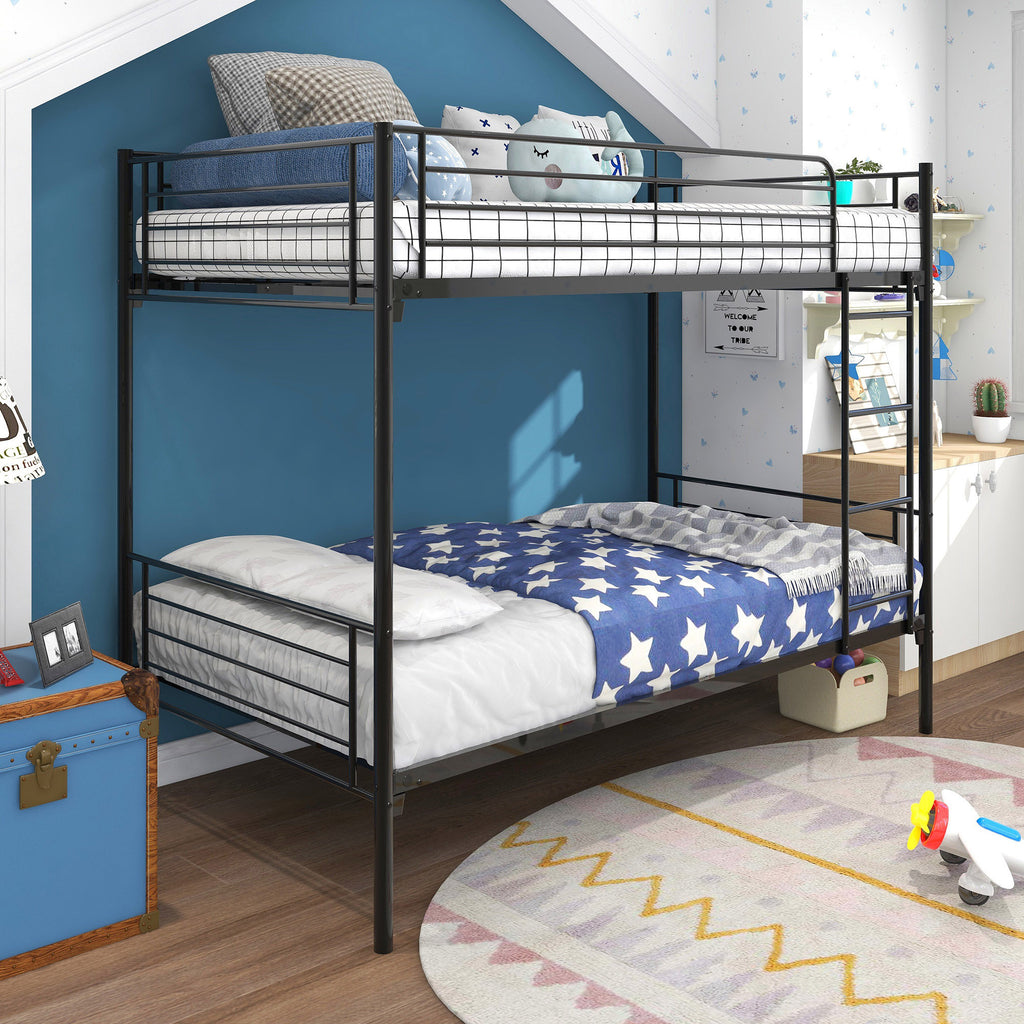 Leoglint Twin over Twin Bunk Bed Frame, Metal Frame with Ladder