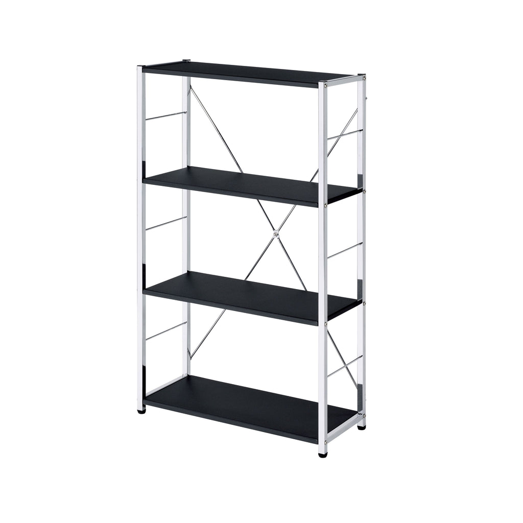 Leoglint ACME Tennos Bookshelf, Black & Chrome Finish 93197