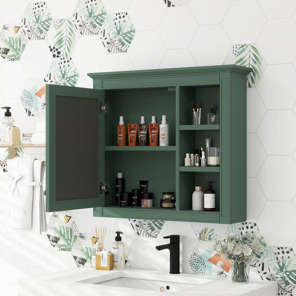 Leoglint 30'' x 28'' Medicine Cabinet, Wall Mounted Bathroom Storage Cabinet, Modern Bathroom Wall Cabinet with Mirror,Medicine Cabinet,  Mirror Cabinet with 3 Open Shelves (Not Include Bathroom Vanity )