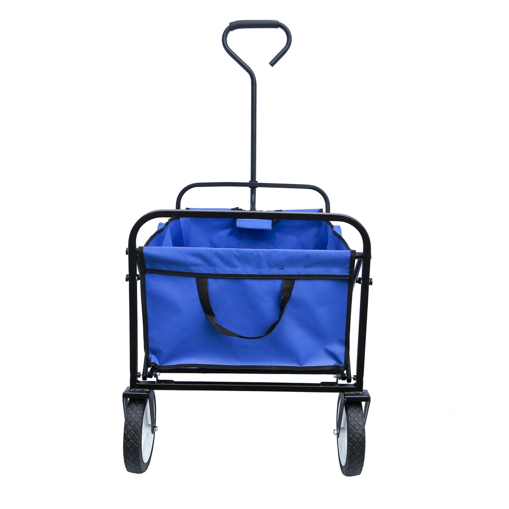 Leoglint Garden cart Folding Wagon Garden Shopping Beach Cart (Blue)