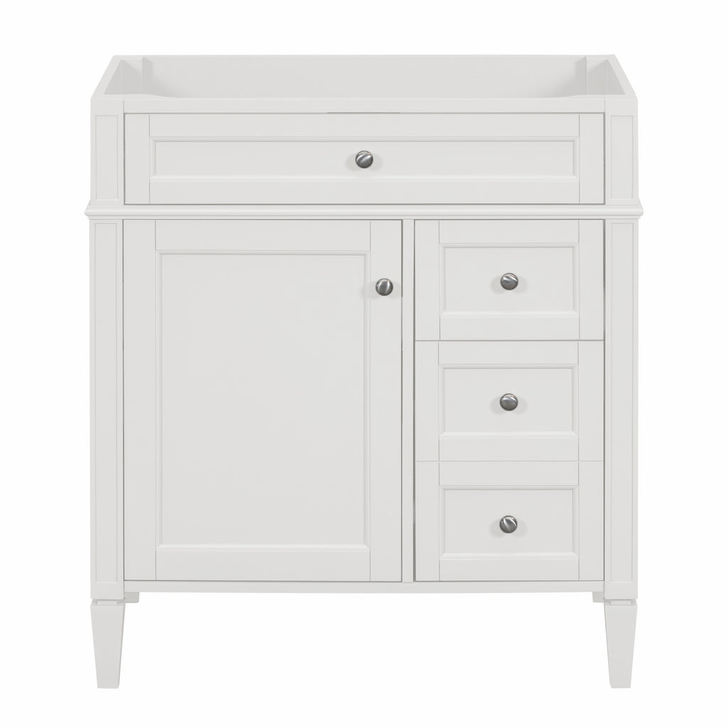 Leoglint 30'' Bathroom Vanity without Top Sink, Modern Bathroom Storage Cabinet with 2 Drawers and a Tip-out Drawer (NOT INCLUDE BASIN)