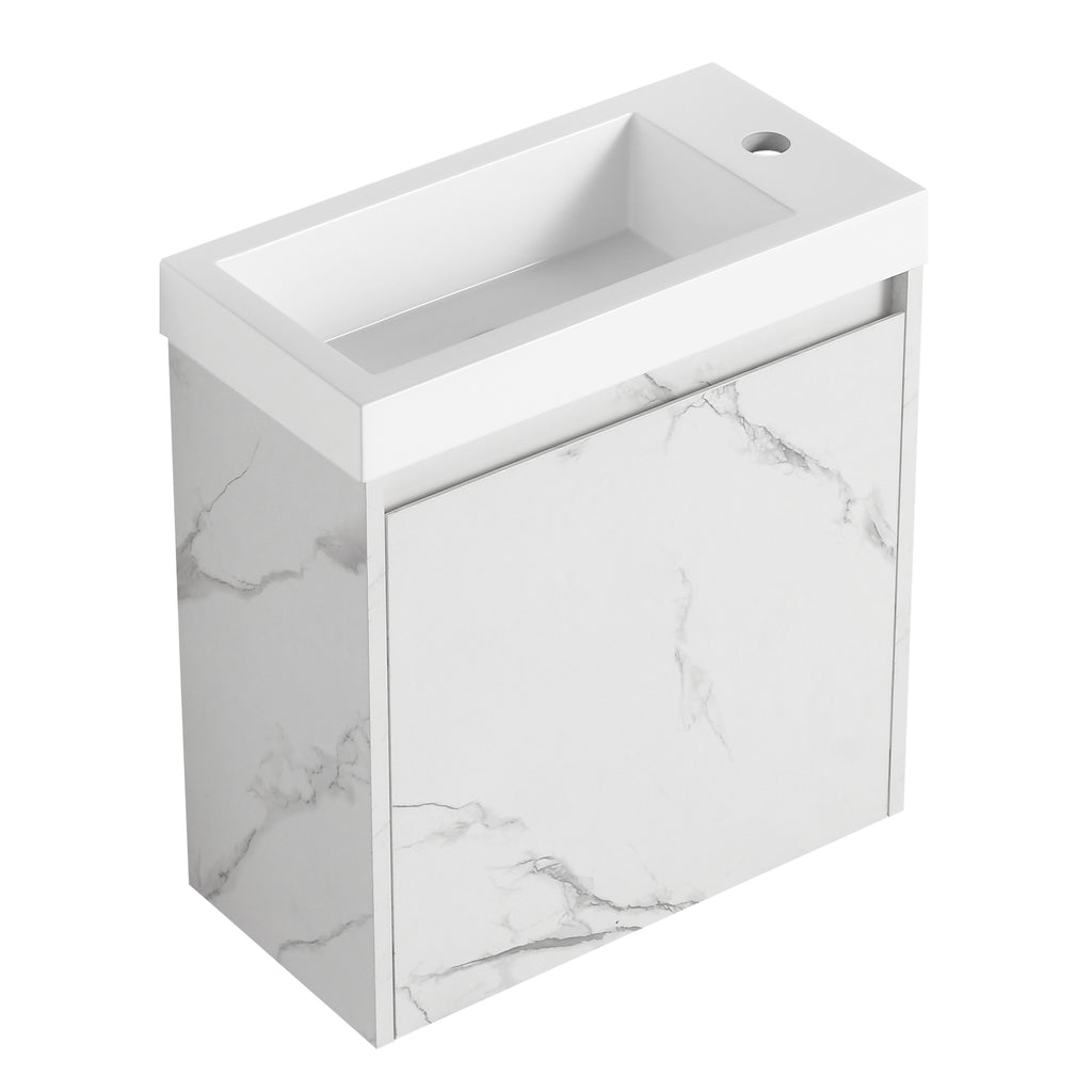 Leoglint 20'' Floating Wall-Mounted Bathroom Vanity with Resin Sink & Soft-Close Cabinet Door