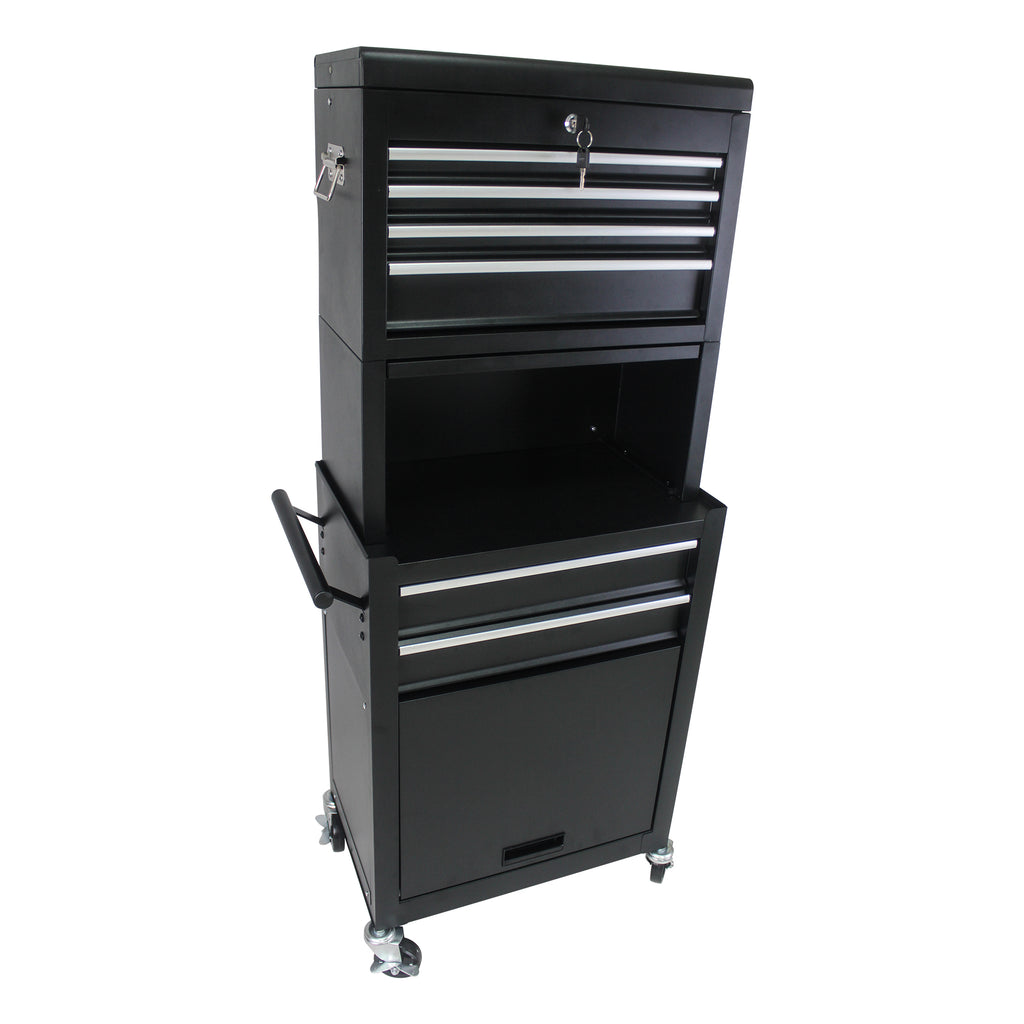 Leoglint High Capacity Rolling Tool Chest with Wheels and Drawers, 6-Drawer Tool Storage Cabinet--BLACK