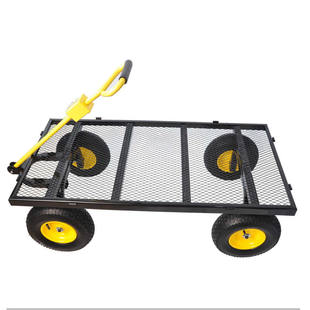 Leoglint BIG  Wagon Cart Garden cart trucks make it easier to transport firewood Yellow+Black Maximum static load is 880 lbs.