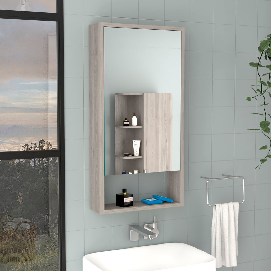 Leoglint Medicine Cabinet Irvine, One External Shelf, Light Gray Finish