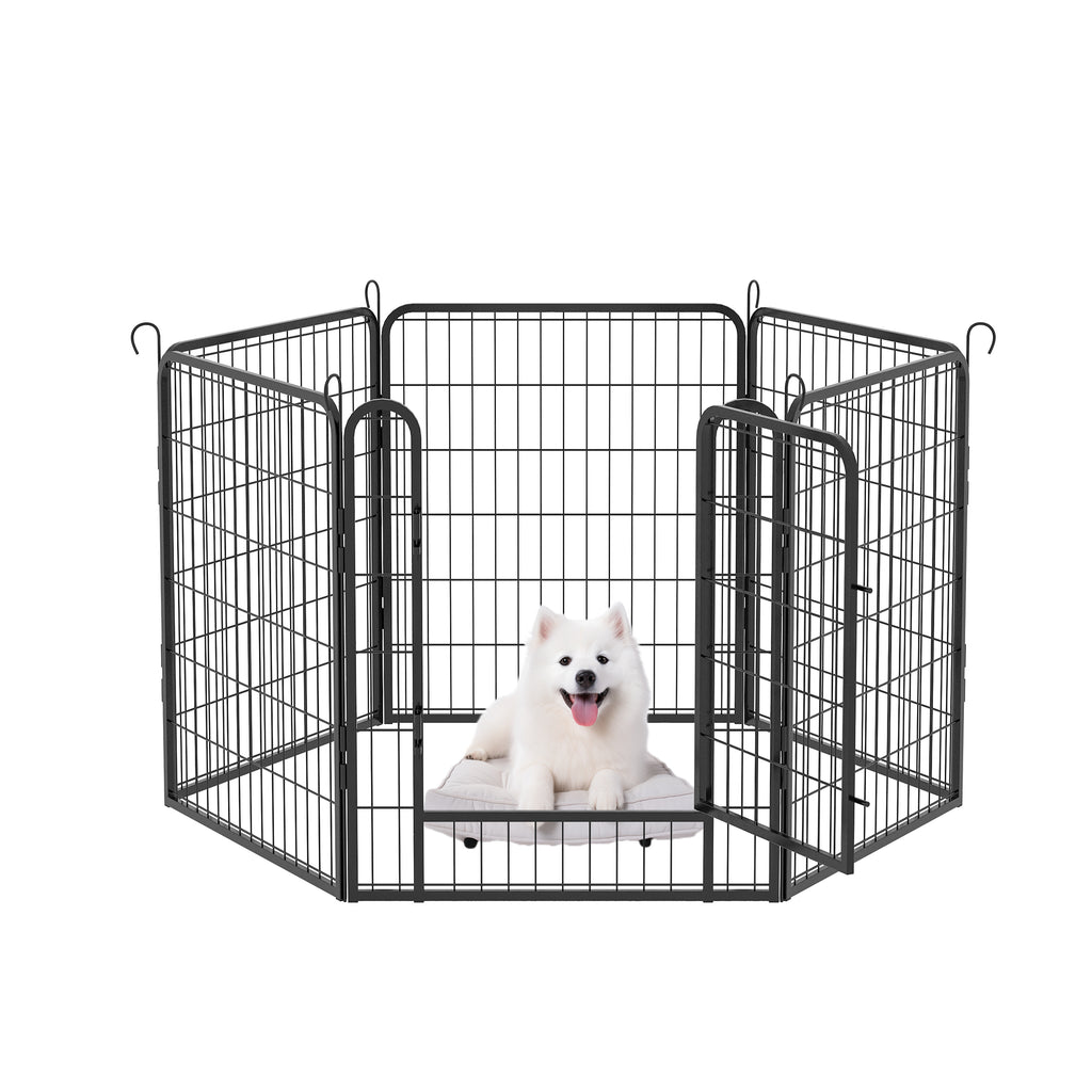 Leoglint 6 Panels Heavy Duty Metal Playpen with door,31.7"H Dog Fence Pet Exercise Pen for Outdoor, Indoor