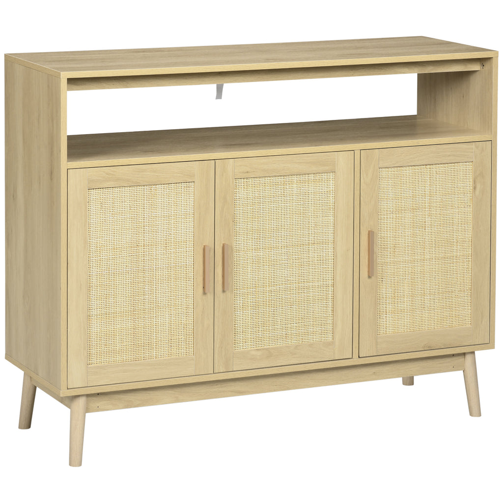 Leoglint Boho Sideboard Buffet Cabinet with Rattan Doors, Natural