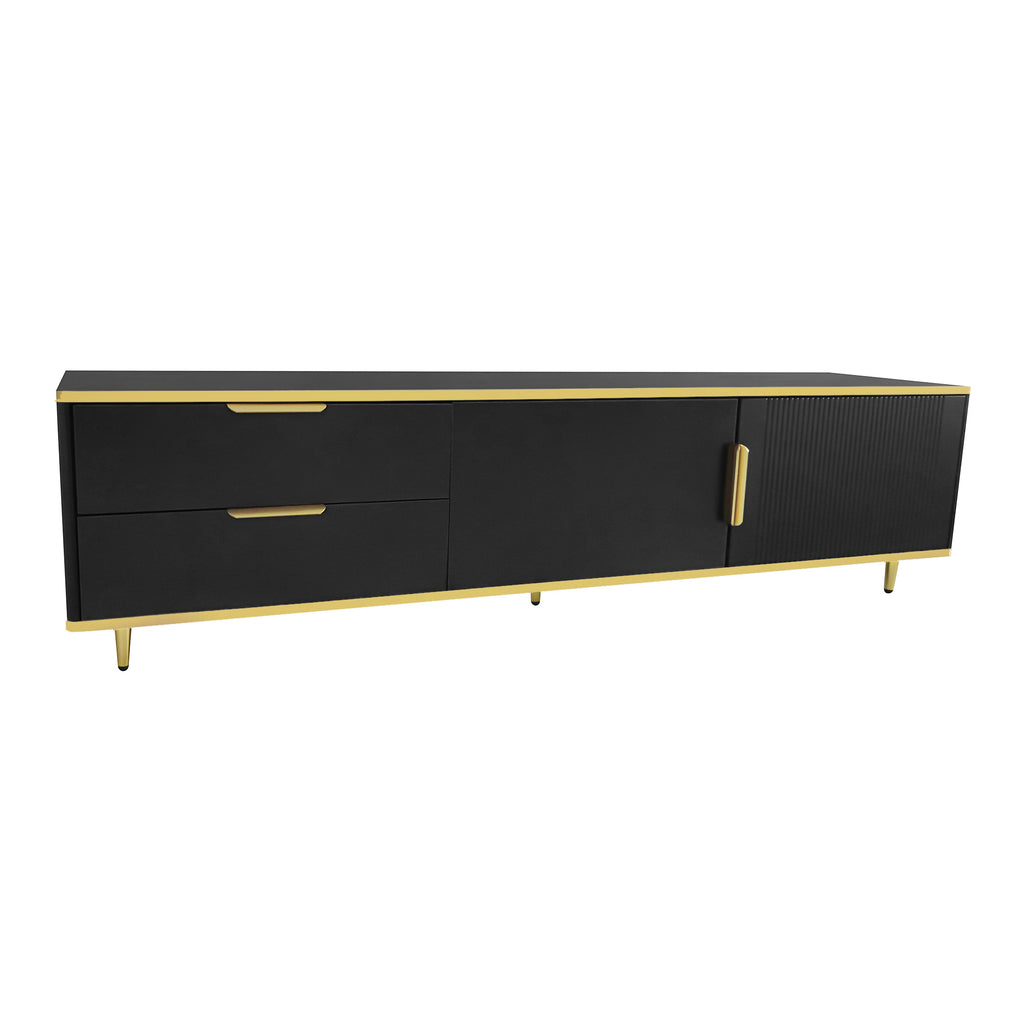 Leoglint U-Can Modern TV Stand for 65+ Inch TV, Entertainment Center TV Media Console Table,with 2 Drawers and 2 Cabinets, TV Console Cabinet Furniture for Living Room