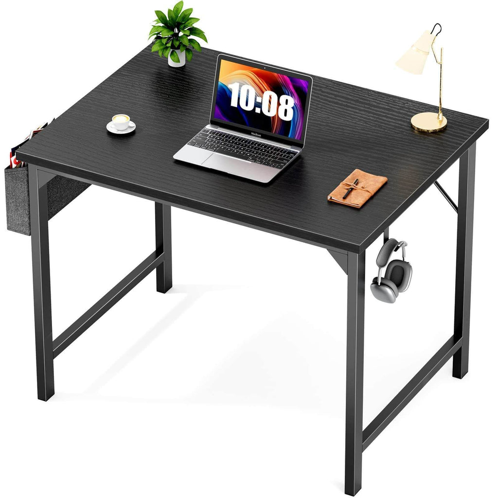 Leoglint Modern Simple Style Wooden Work Office Desks with Storage,31 Inch,Black