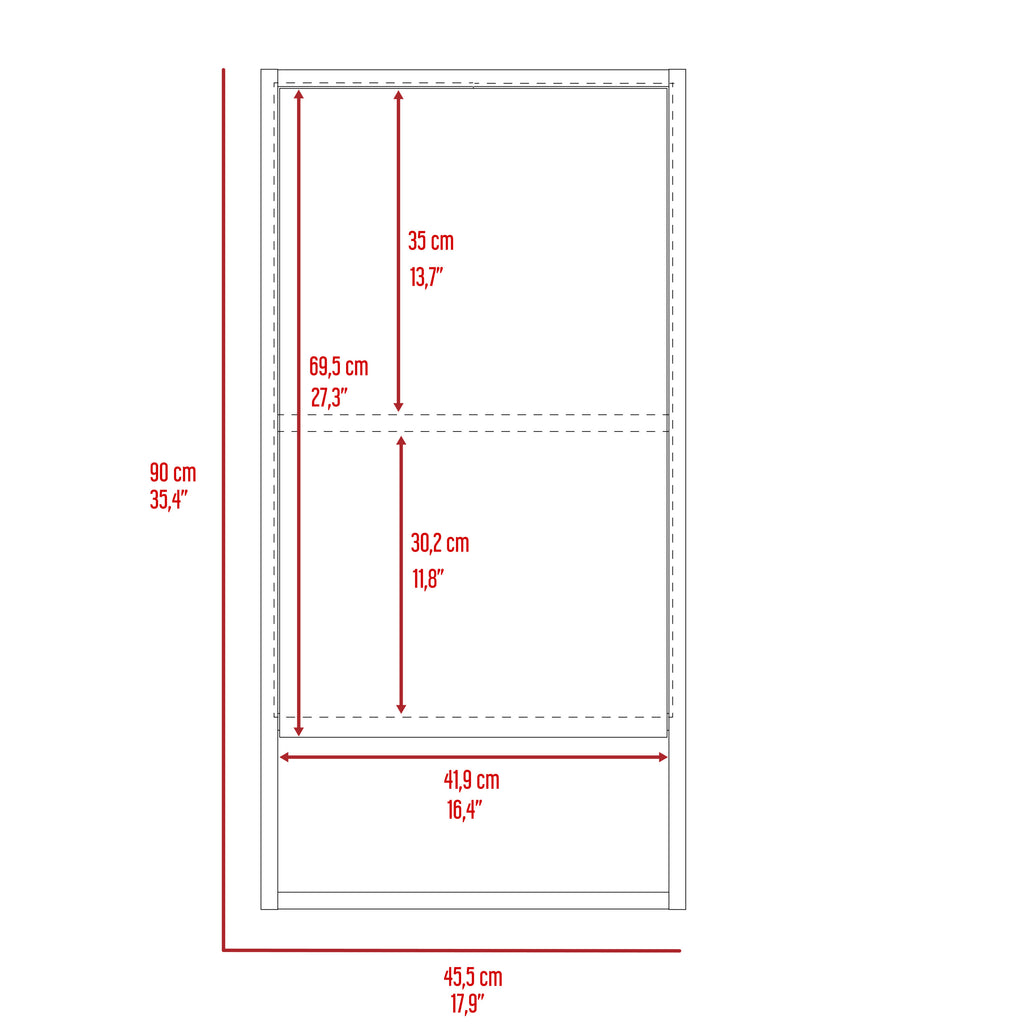 Leoglint Mariana Medicine Cabinet, One External Shelf, Single Door Mirror Two Internal Shelves -Light Gray