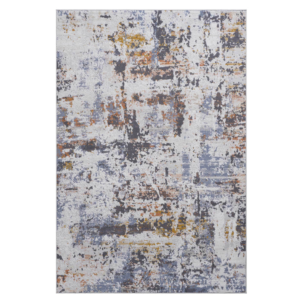 Leoglint 5X7 Ivory/Blue /Abstract Non-Shedding Living Room Bedroom Dining Home Office Stylish and Stain Resistant Area Rug