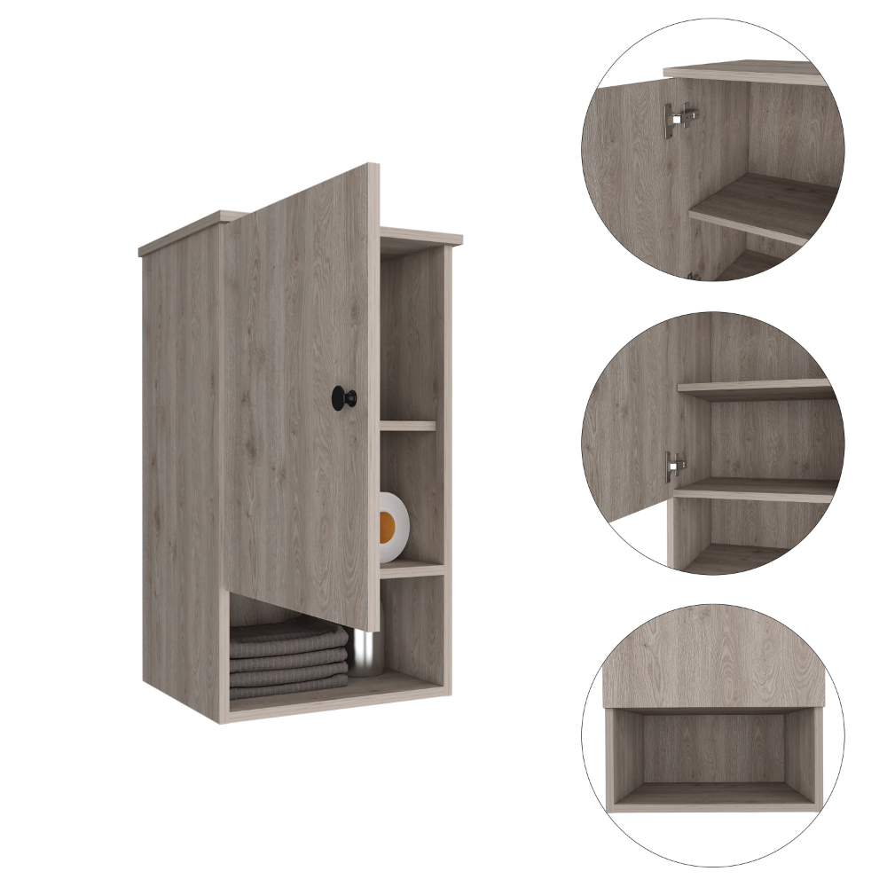 Leoglint Medicine Cabinet Porto, Two Internal Shelves, Light Gray Finish