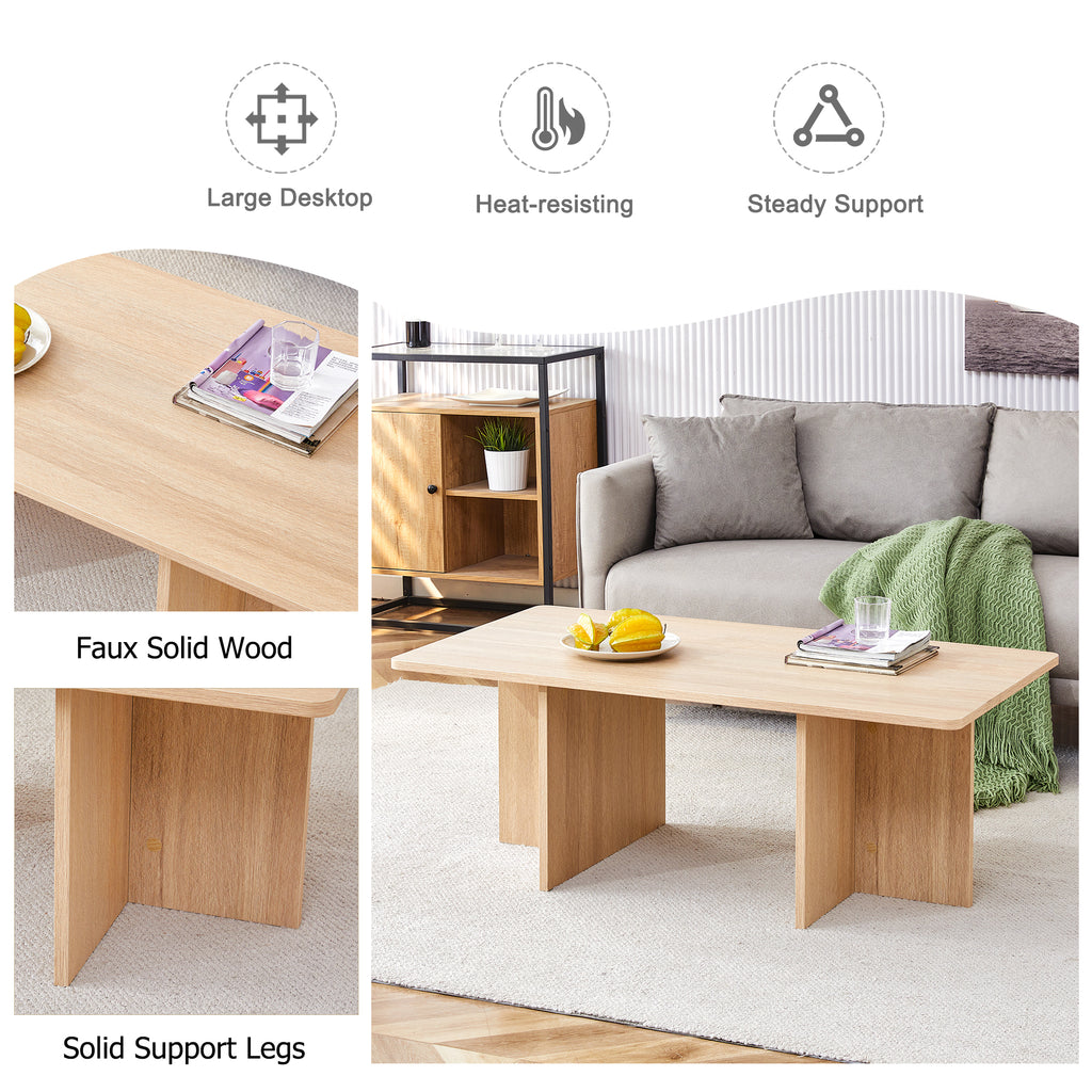 Leoglint A modern and practical wood colored coffee table. The coffee table is made of medium density fiberboard material and is suitable for living rooms, bedrooms, and study rooms. CT-2O