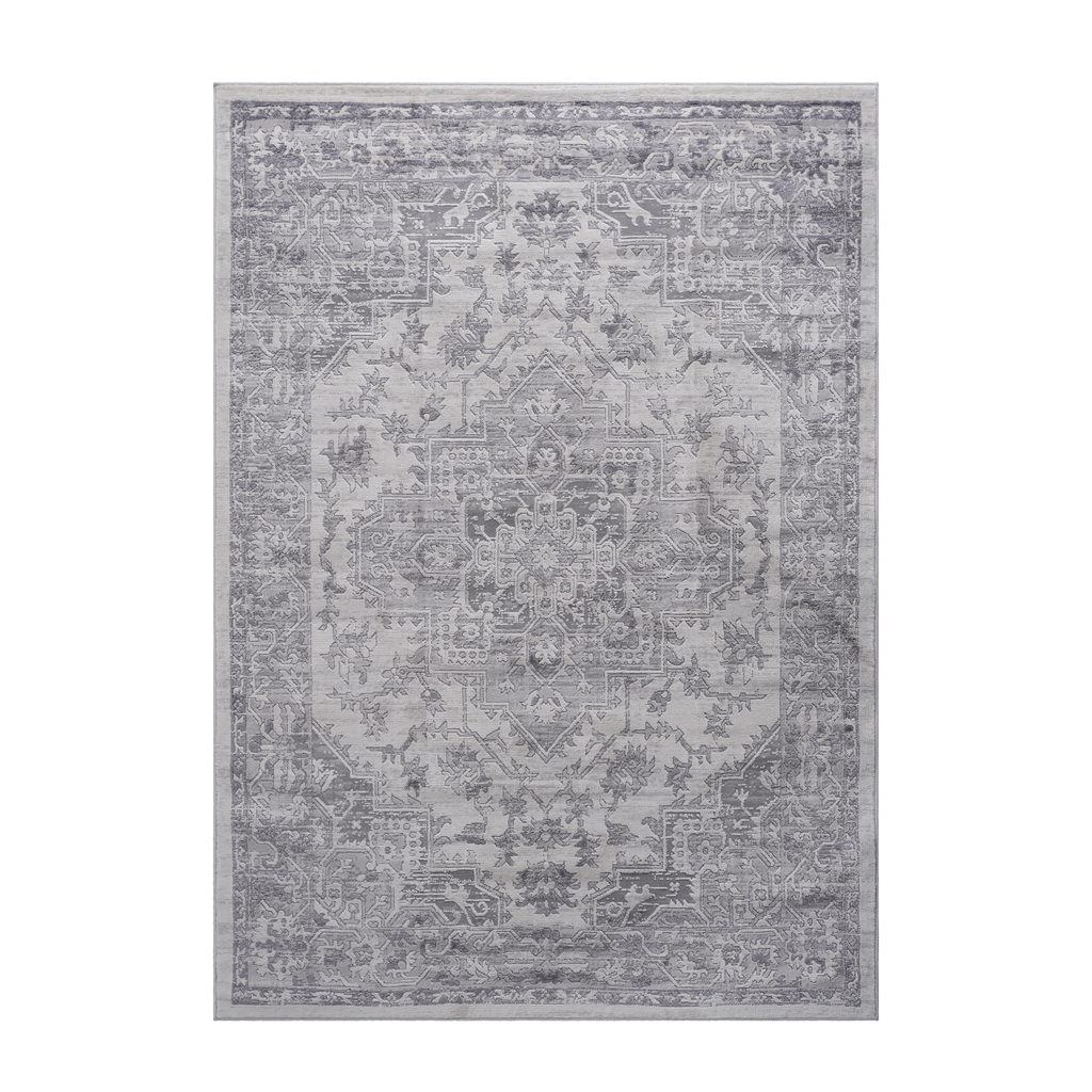 Leoglint 5X7 Silver/Oriental Non-Shedding Living Room Bedroom Dining Home Office Stylish and Stain Resistant Area Rug