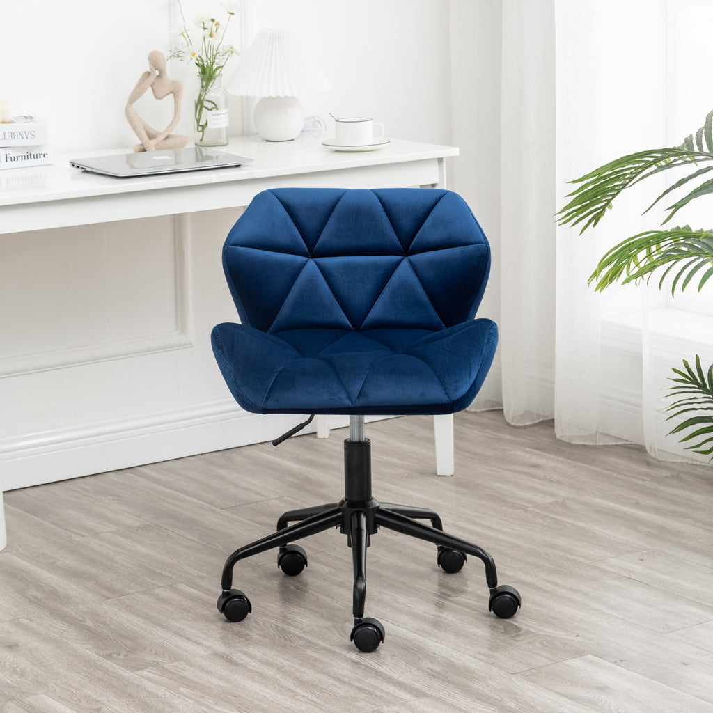 Leoglint Eldon Diamond Tufted Adjustable Swivel Office Chair, Blue