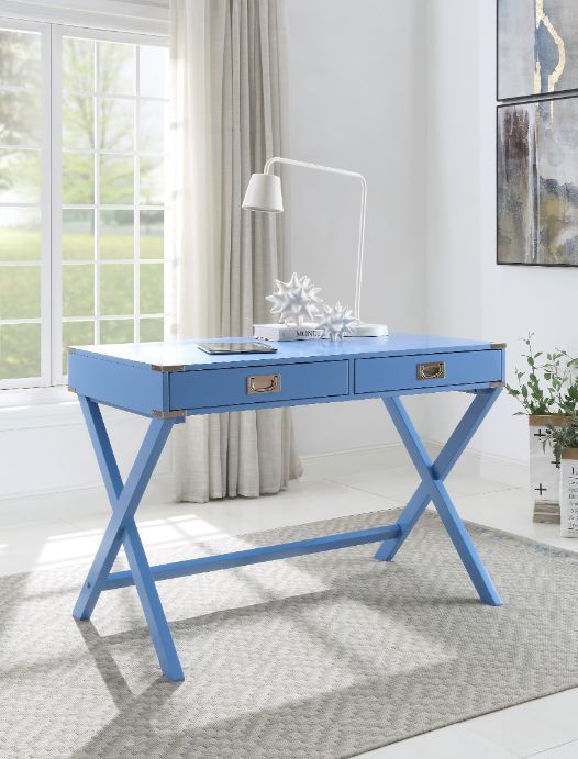 Leoglint ACME Amenia Writing Office Desk, Blue Finish 93000