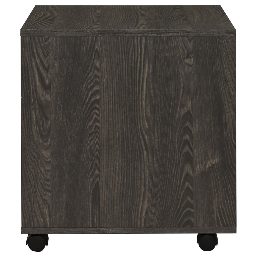 Leoglint Dark Oak 2-Drawer File Cabinet with Casters