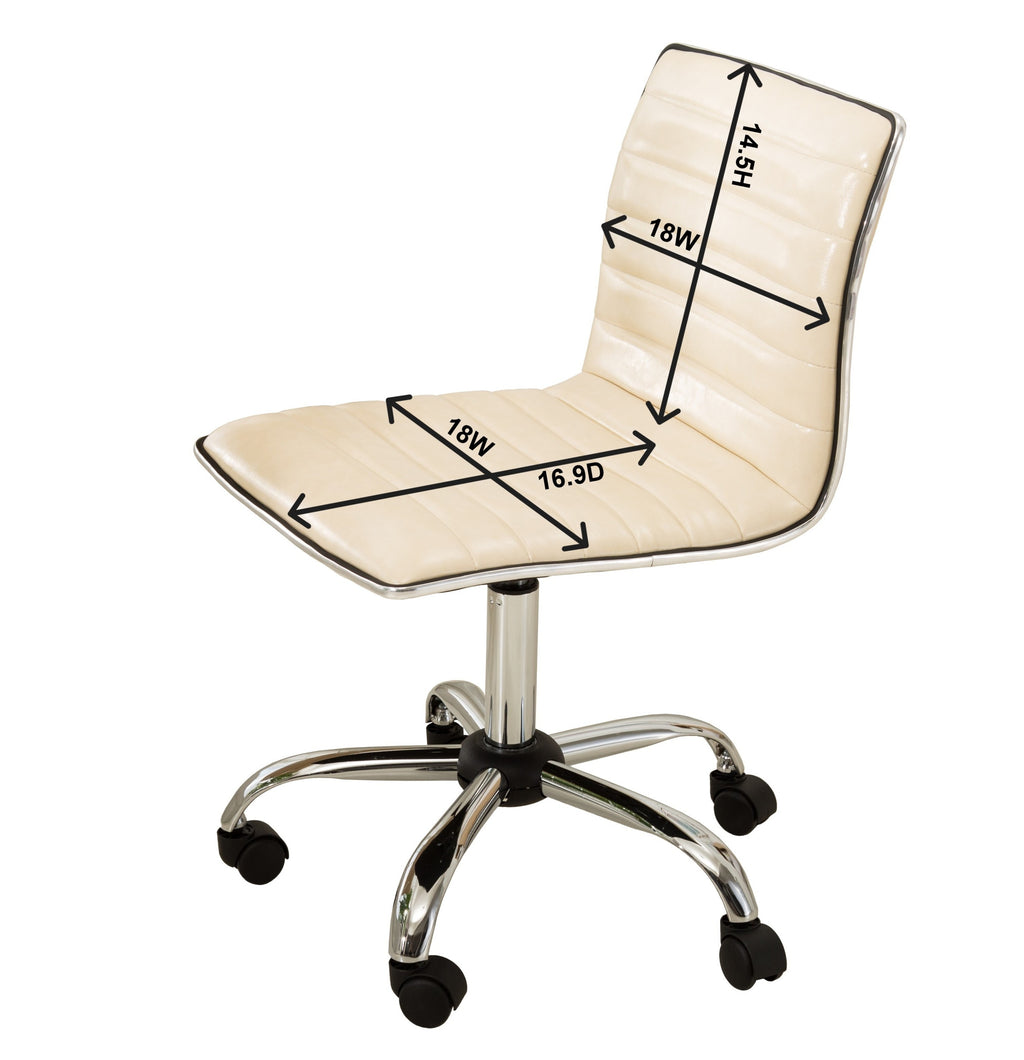 Leoglint Fremo Chromel Adjustable Air Lift Office Chair, White