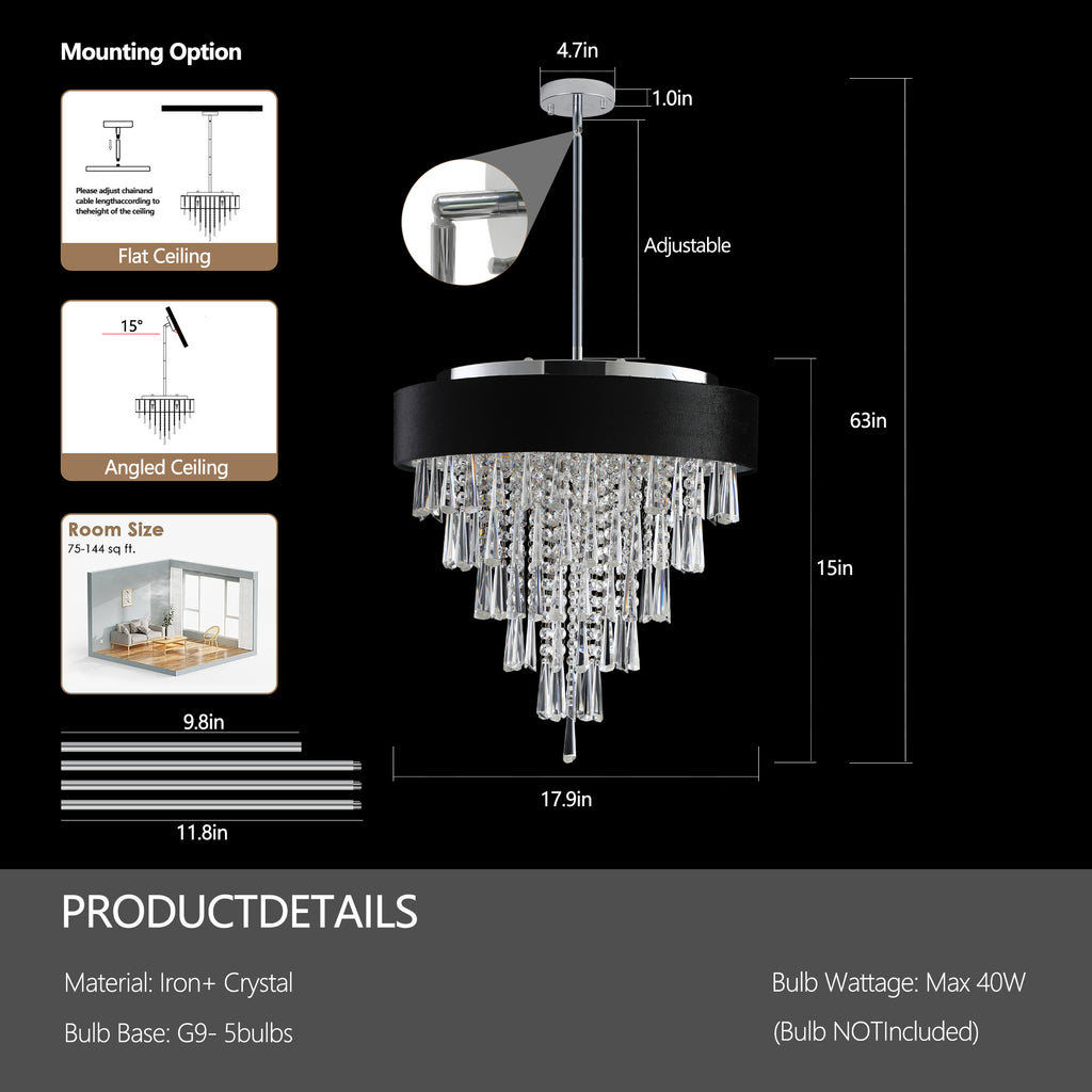 Leoglint Pendant Modern Crystal Chandelier for Living-Room Round Cristal Lamp Luxury Home Decor Light Fixture