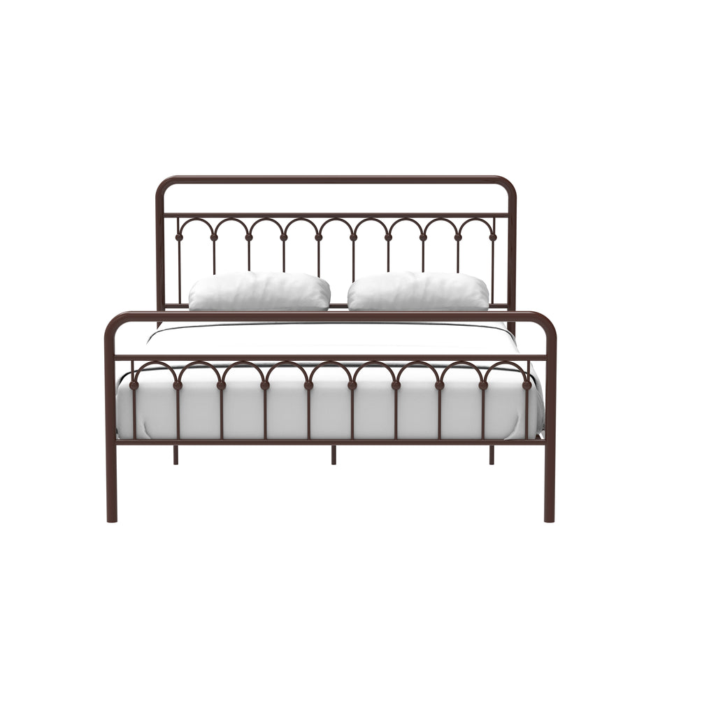 Tara Metal Bed Frame Queen, Antique Brown