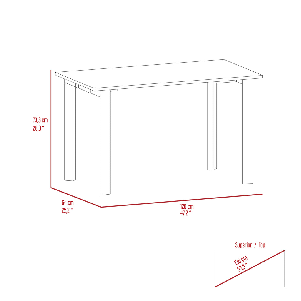 Leoglint Cabo Writing office Desk, Four Legs -Mahogany