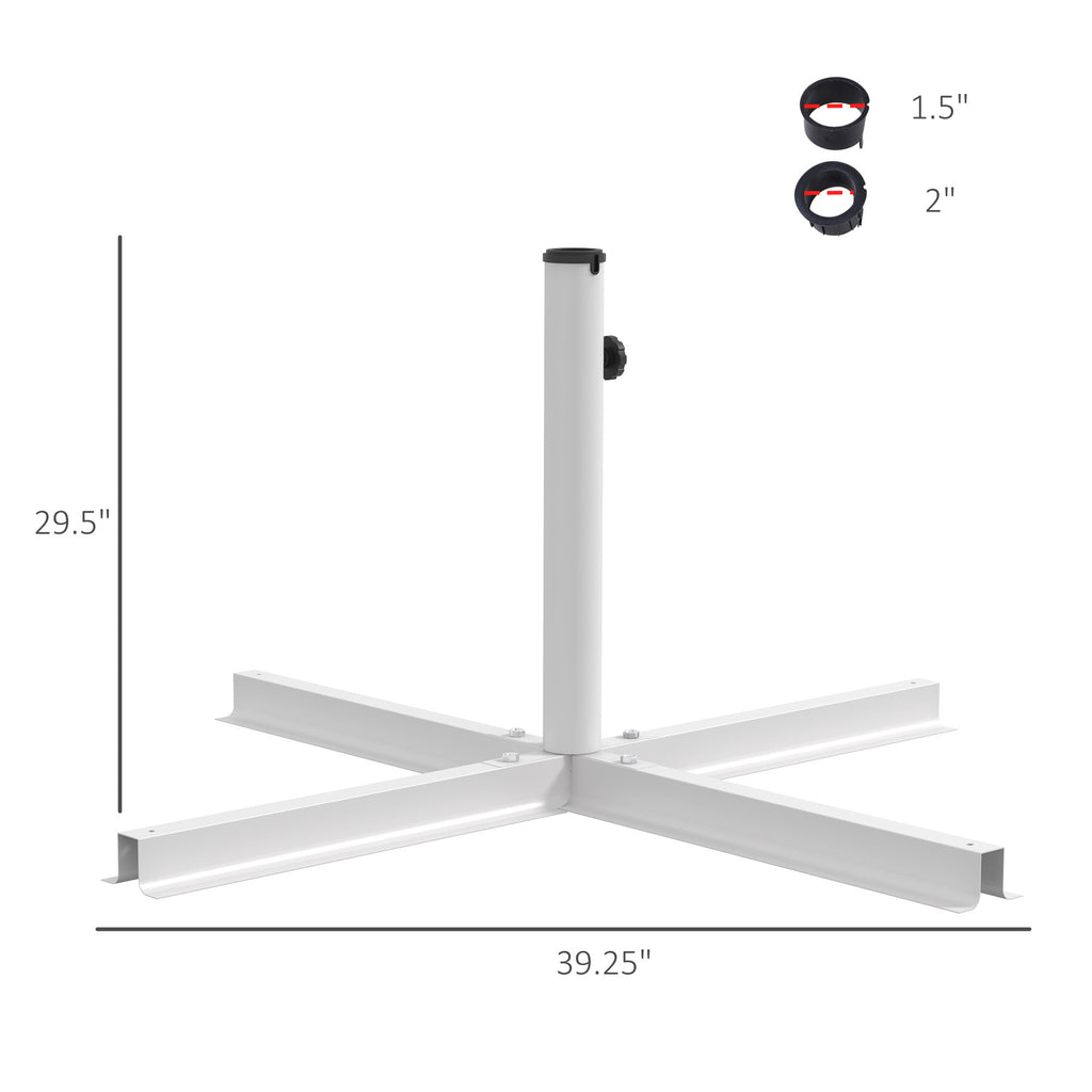 Leoglint Outdoor Universal Cross Brace Stand for Small Offset Umbrella or Large Market Umbrella, Cross Umbrella Base for Patio Outdoor Umbrella, White