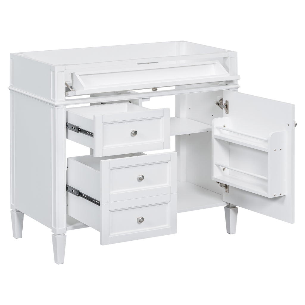 Leoglint 36'' Bathroom Vanity without Top Sink, Modern Bathroom Storage Cabinet with 2 Drawers and a Tip-out Drawer, Solid Wood Frame (NOT INCLUDE BASIN SINK)