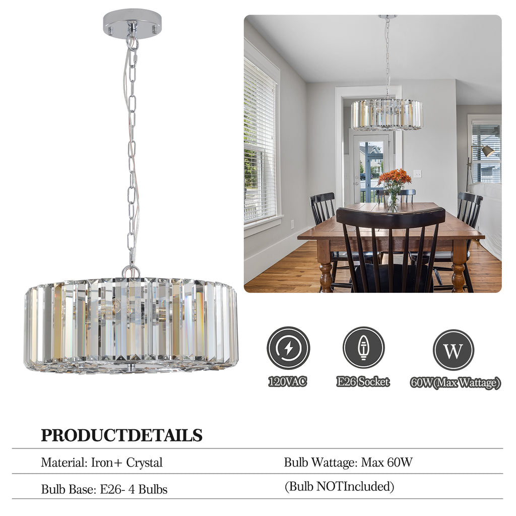 Leoglint Pendant Modern Crystal Chandelier for Living-Room Round Cristal Lamp Luxury Home Decor Light Fixture