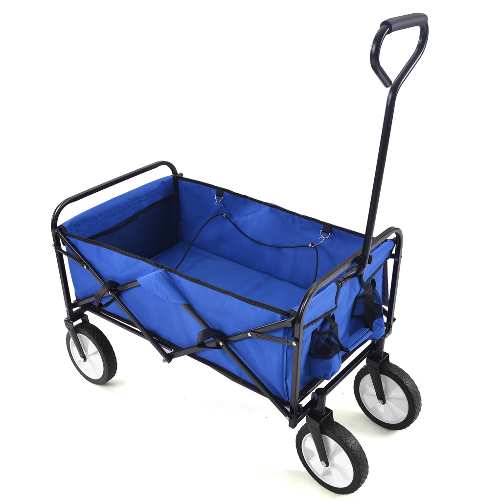 Leoglint Garden cart Folding Wagon Garden Shopping Beach Cart (Blue)