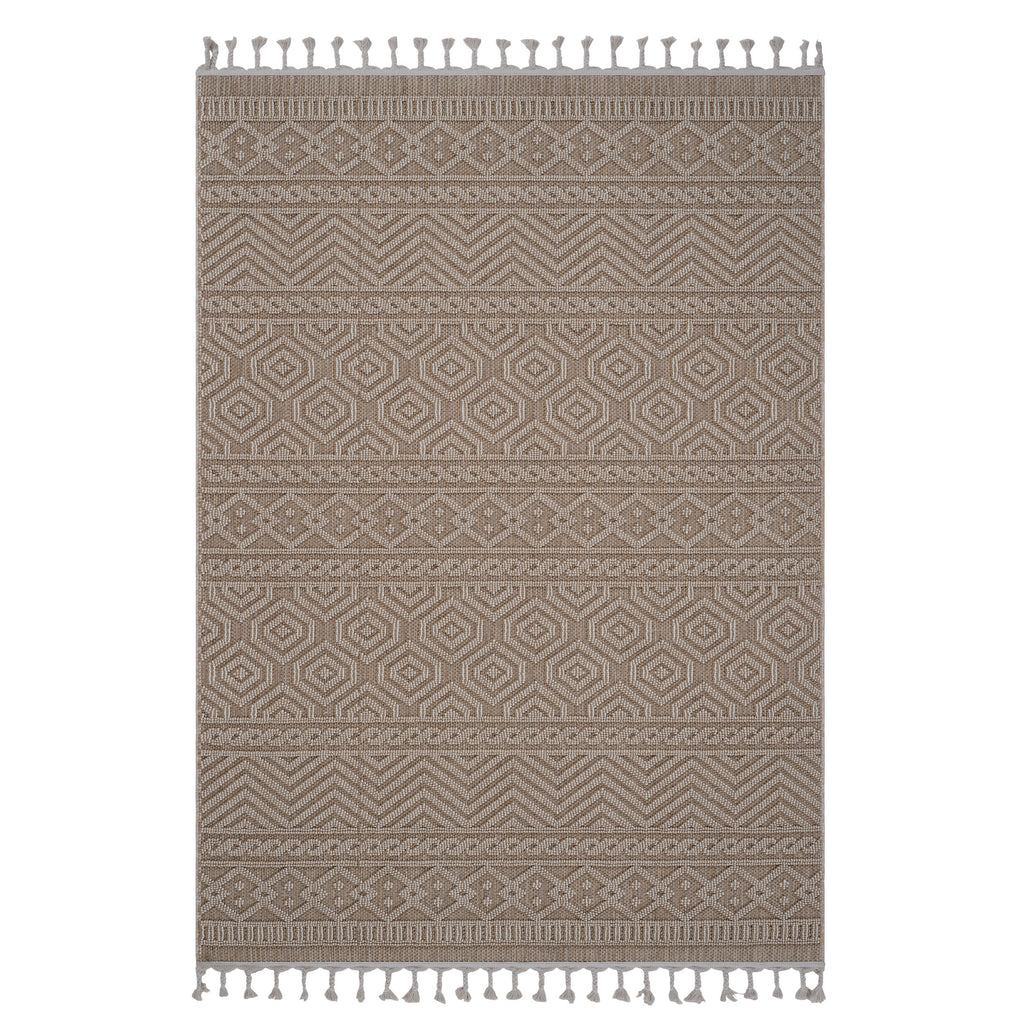 Leoglint 5X7 Mocha /Geometric Indoor/Outdoor Area Rug