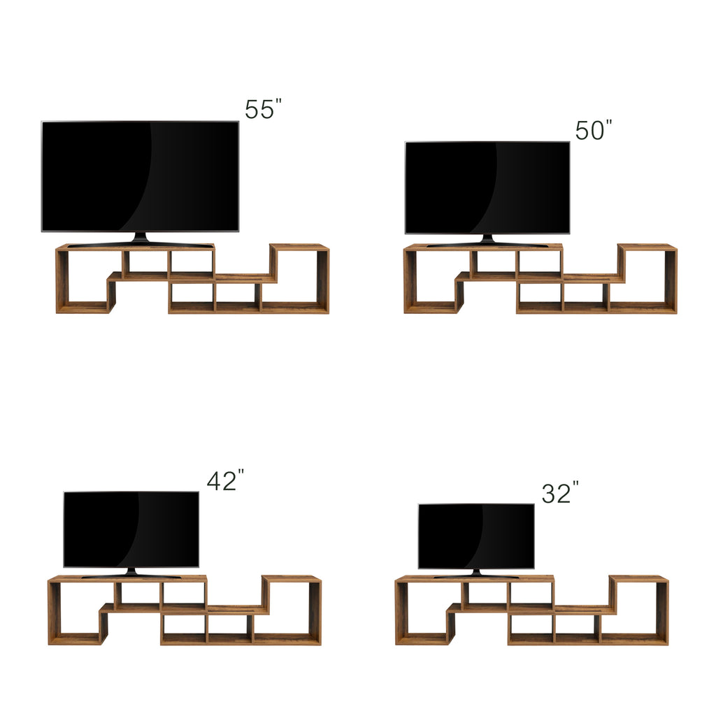 Leoglint Double L-Shaped Oak TV Stand,Display Shelf ,Bookcase for Home Furniture,Fir Wood