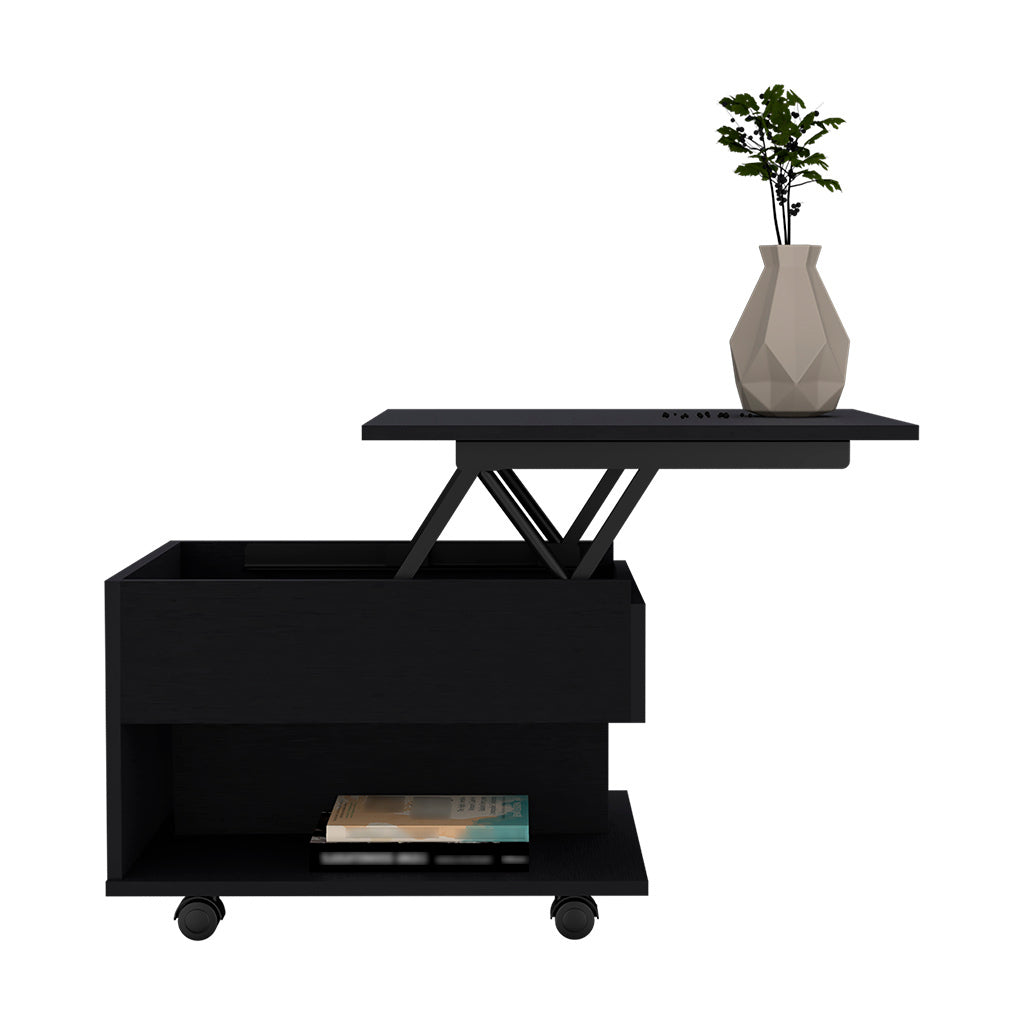 Leoglint Luanda Lift Top Coffee Table, Casters, One Shelf -Black