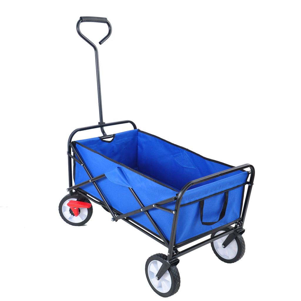 Leoglint Garden cart Folding Wagon Garden Shopping Beach Cart (blue)