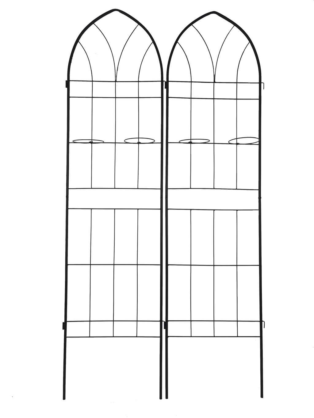 Leoglint 4 Pack Metal Garden Trellis 78.7" x 19.7" Rustproof Trellis for Climbing Plants Outdoor Flower Support Black