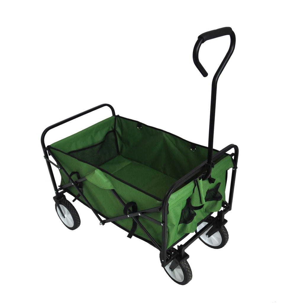 Leoglint Garden cart Folding Wagon Garden Shopping Beach Cart (Green)