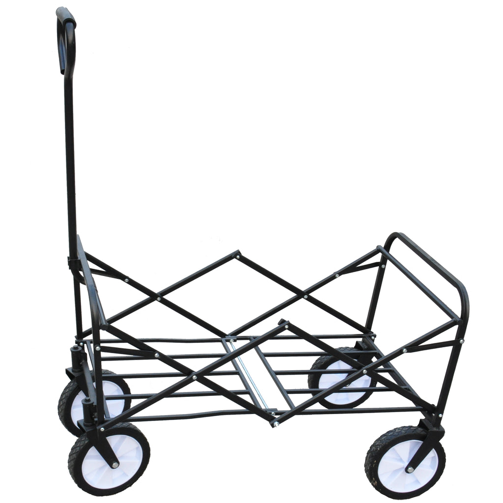 Leoglint Garden cart Folding Wagon Garden Shopping Beach Cart (Black)