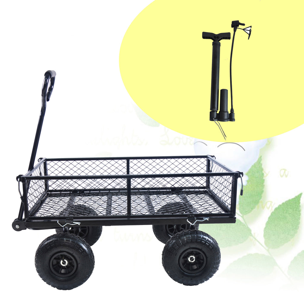 Leoglint Wagon Cart Garden cart trucks make it easier to transport firewood TC1840BKG