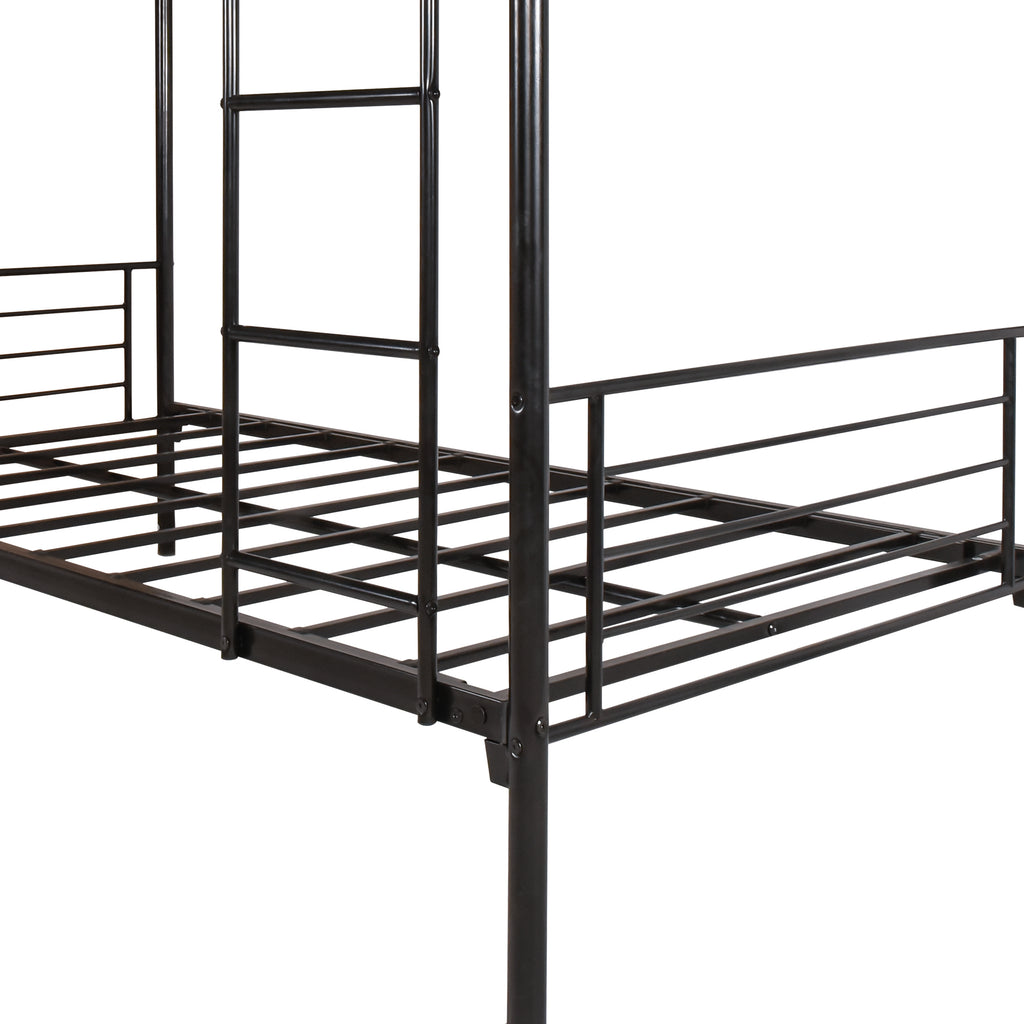 Leoglint Twin over Twin Bunk Bed Frame, Metal Frame with Ladder