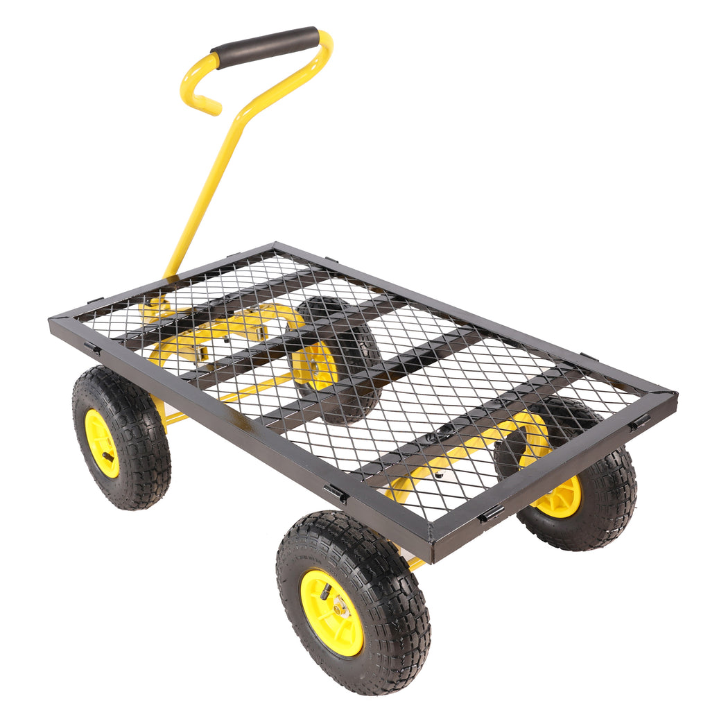 Leoglint Wagon Cart Garden cart trucks make it easier to transport firewood Yellow+Black