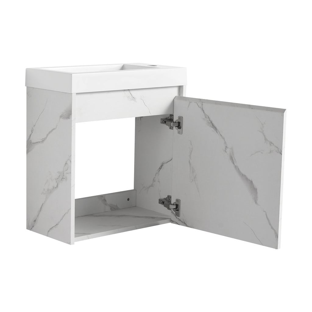 Leoglint 20'' Floating Wall-Mounted Bathroom Vanity with Resin Sink & Soft-Close Cabinet Door